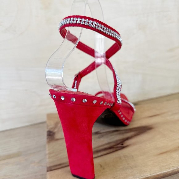 Cape Robbin Hollywood size 101 Red Crystal sandal‎ with 4 1/2 inch heel - Picture 7 of 10